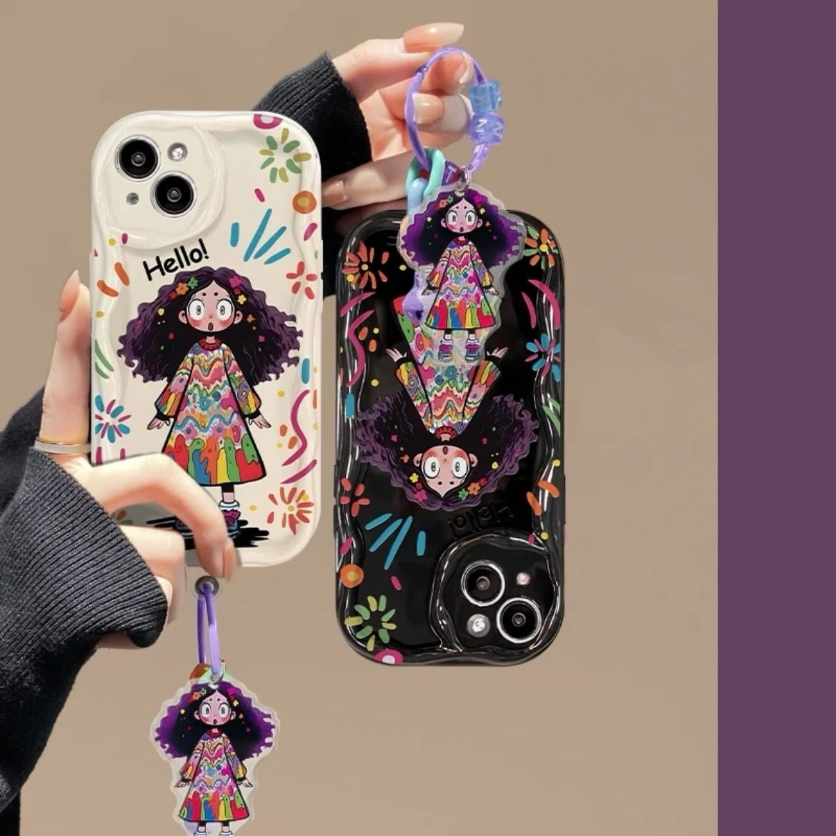 Graffiti-style girl phone case