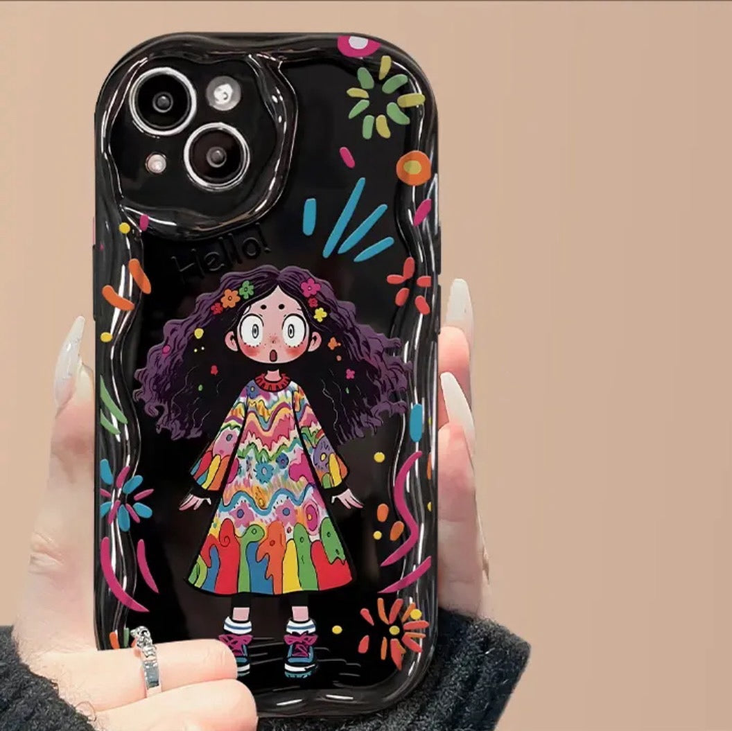 Graffiti-style girl phone case