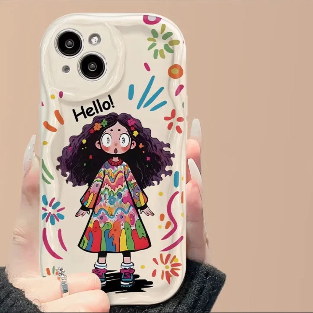 Graffiti-style girl phone case