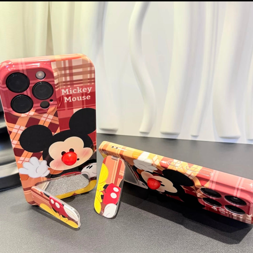 Mickey Red-Nose Mirror Stand Phone Case
