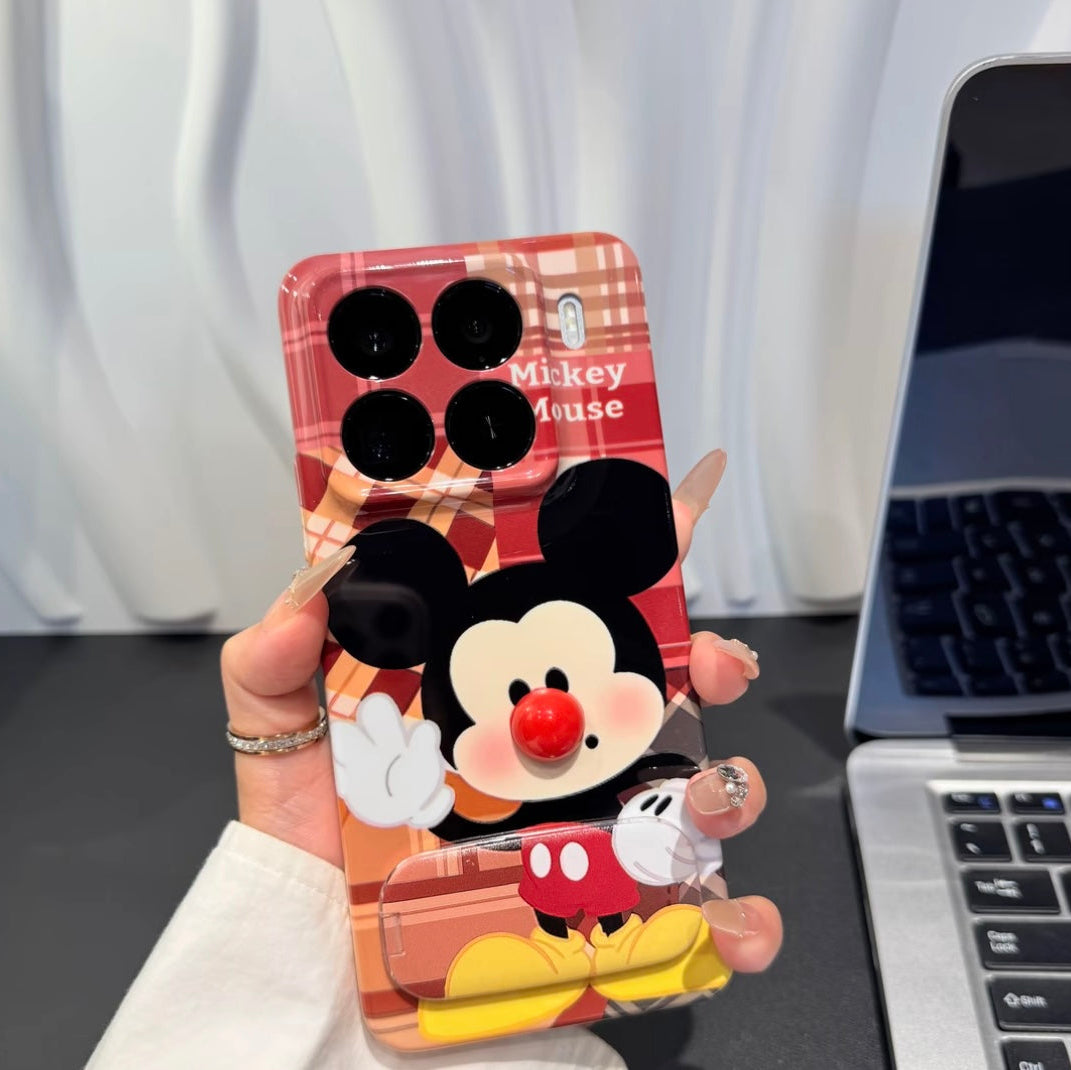 Mickey Red-Nose Mirror Stand Phone Case