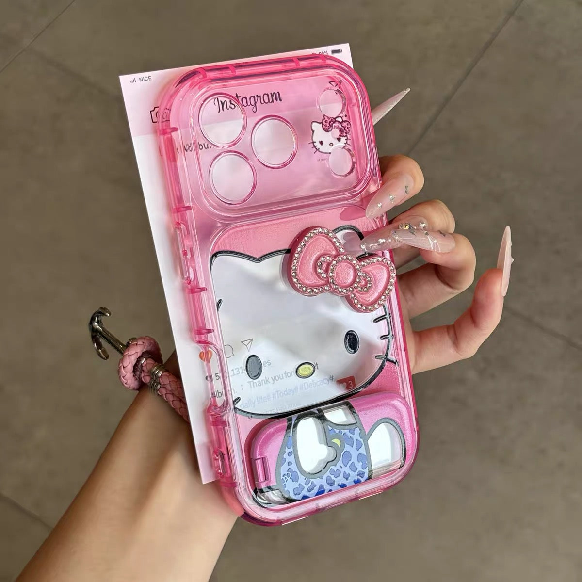 Hello Kitty Bow Mirror Stand Phone Case