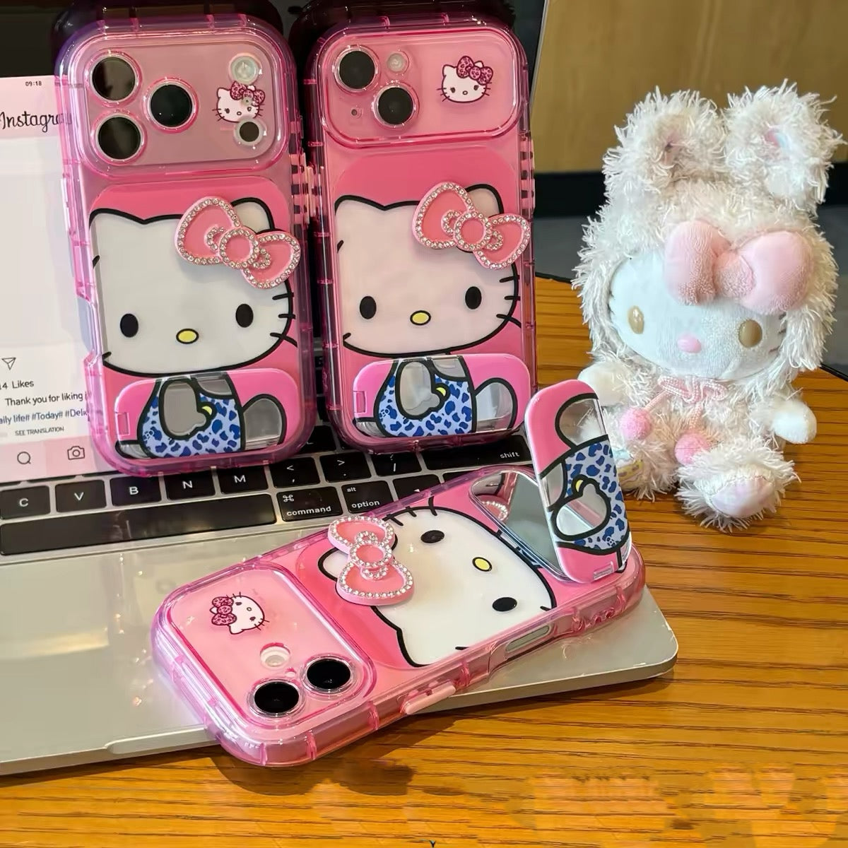 Hello Kitty Bow Mirror Stand Phone Case