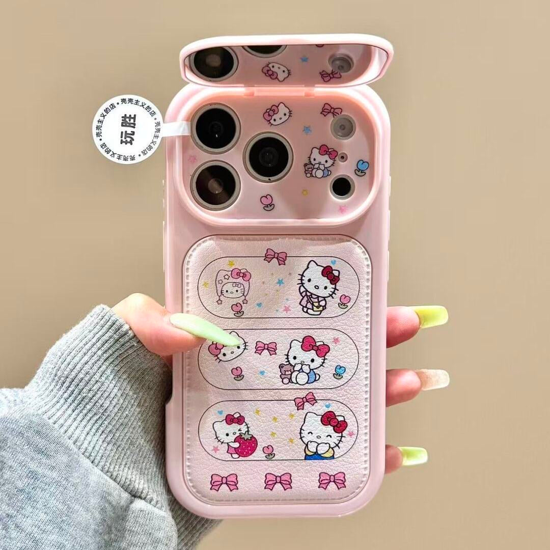 Cute Kitty Cat Flip Mirror Phone Case