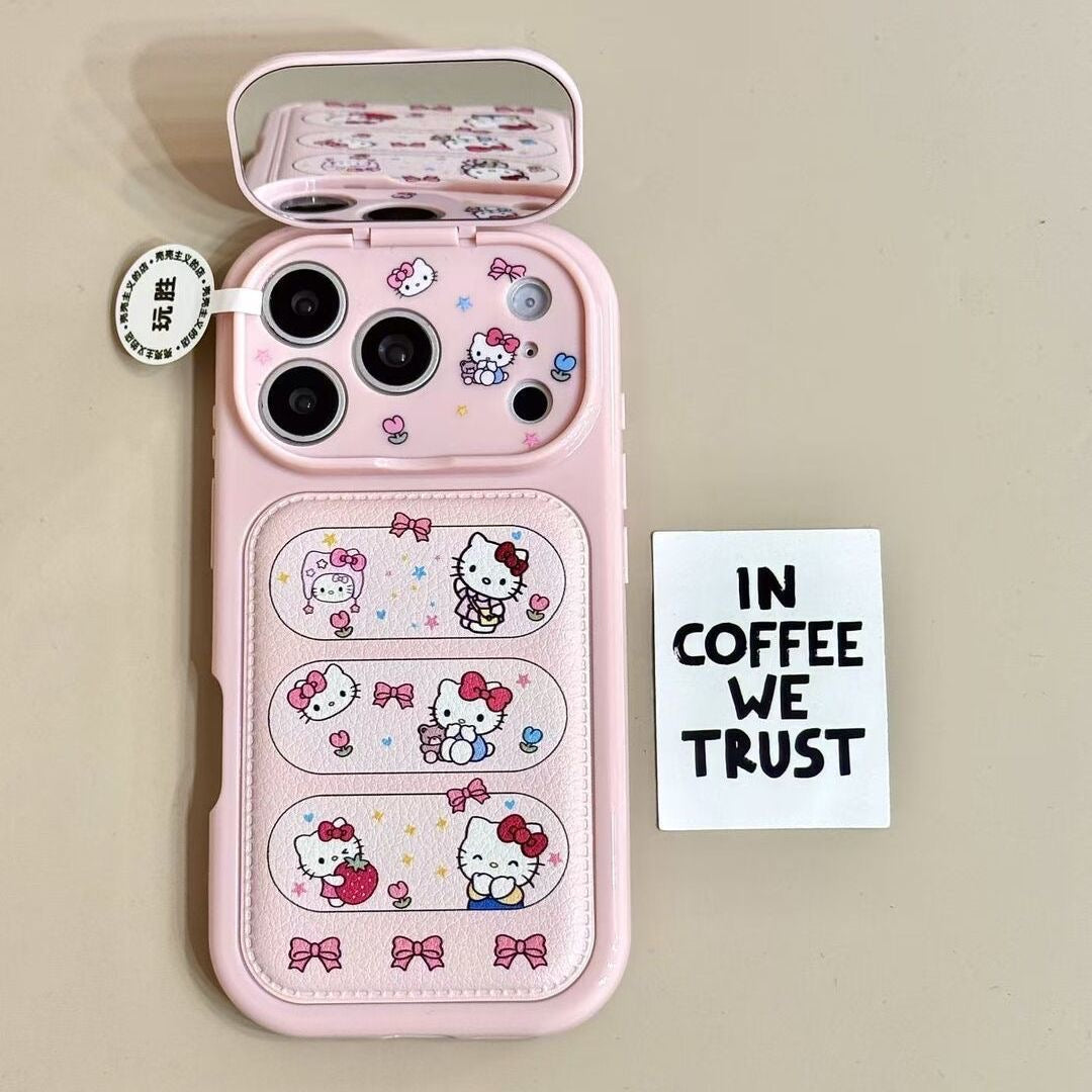 Cute Kitty Cat Flip Mirror Phone Case