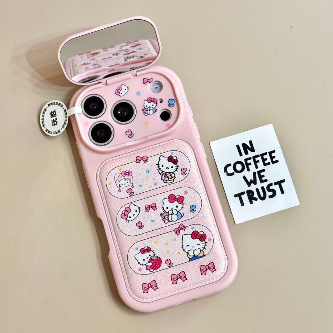 Cute Kitty Cat Flip Mirror Phone Case