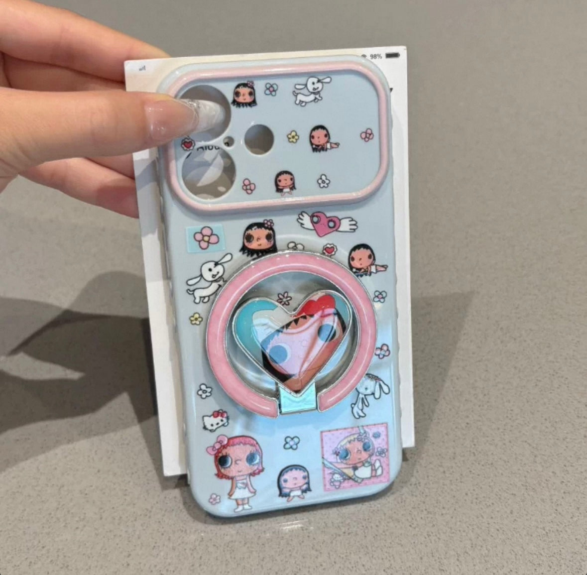 Korean style ins-inspired phoenix heart jade phone case