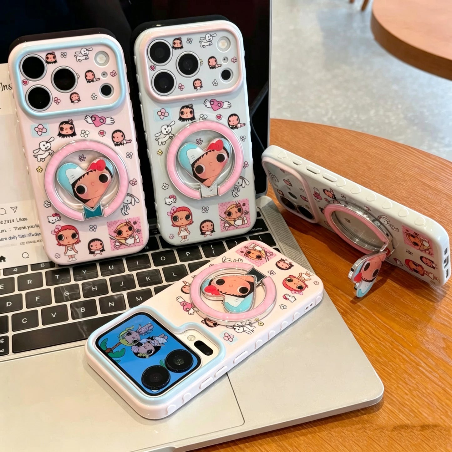 Korean style ins-inspired phoenix heart jade phone case