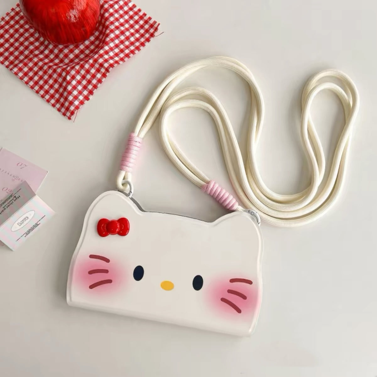 Blush Cat Flip Leather Case Folding Stand Phone Case