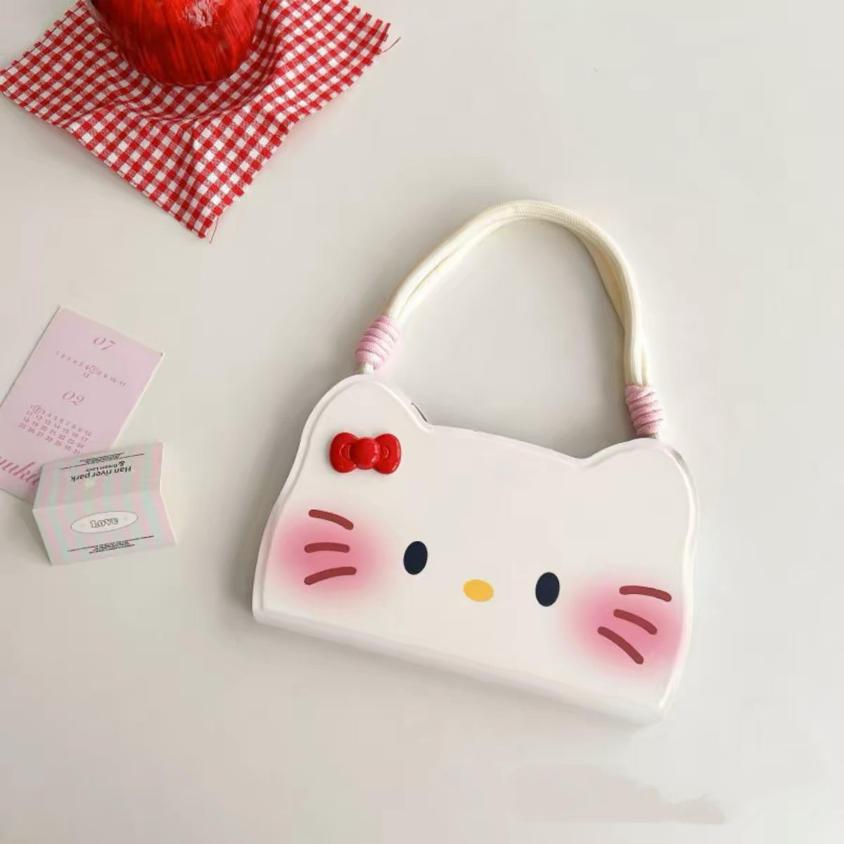 Blush Cat Flip Leather Case Folding Stand Phone Case