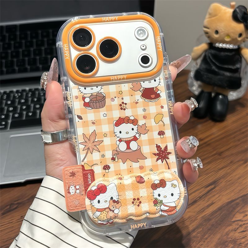 Maple Leaf Hello Kitty & Shin-chan Mirror Phone Case
