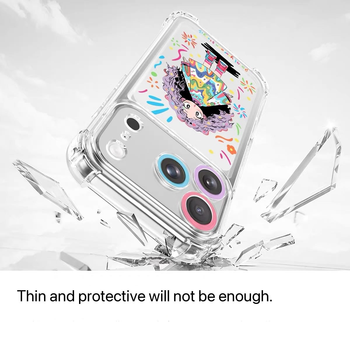 Painted design, shock-resistant corners, and a "naked-phone" feel.