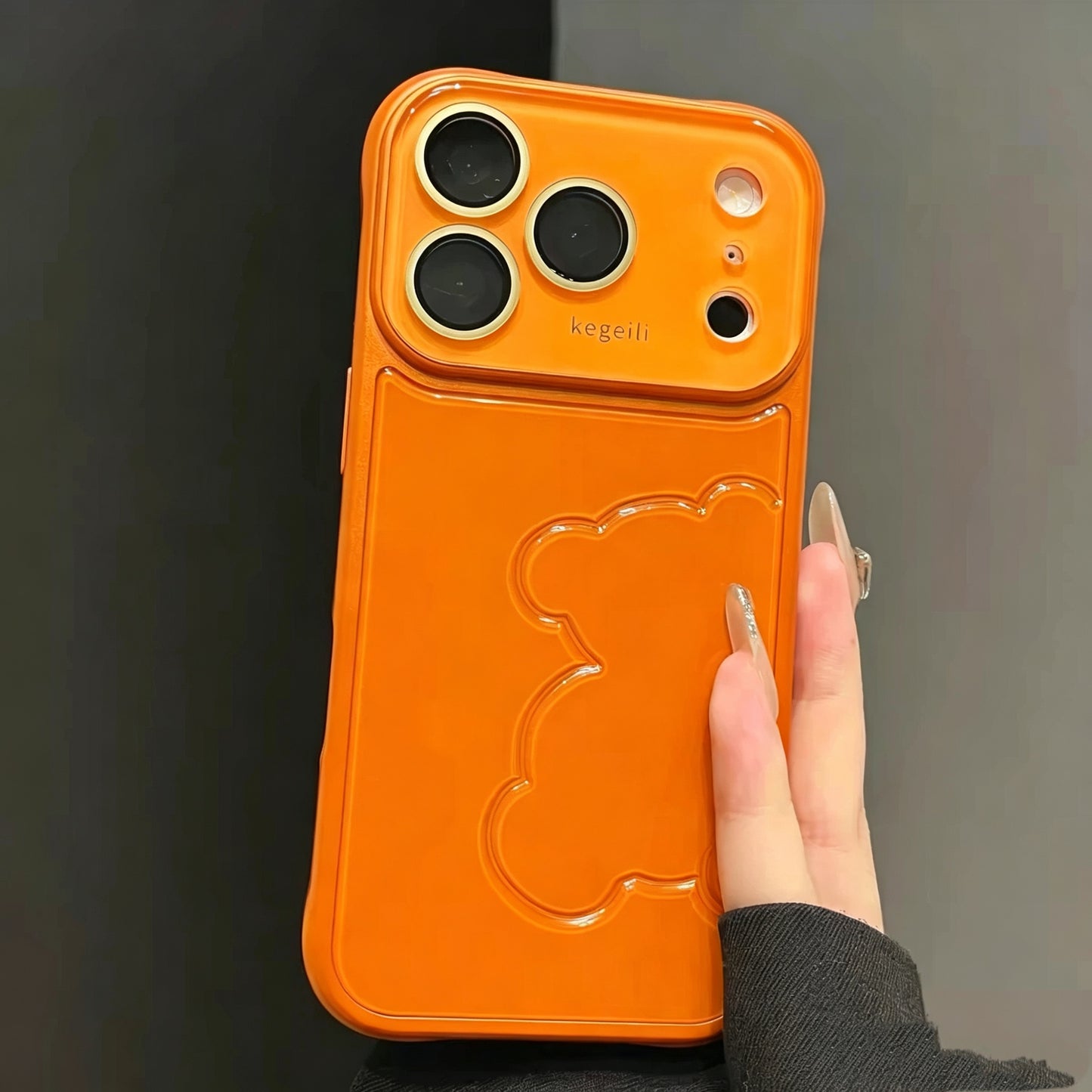 Chic 3D bear phone case with a premium aesthetic