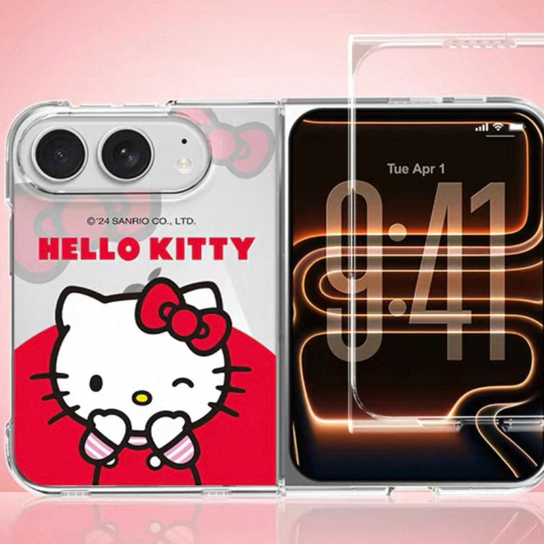 Cute Hello Kitty, Kuromi, and Cinnamoroll foldable phone case