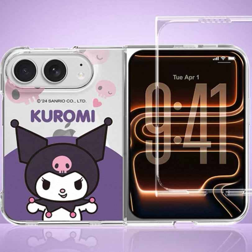 Cute Hello Kitty, Kuromi, and Cinnamoroll foldable phone case