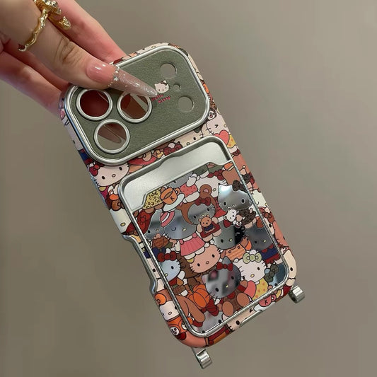 Cute Hello Kitty Card Holder Phone Case with Chain