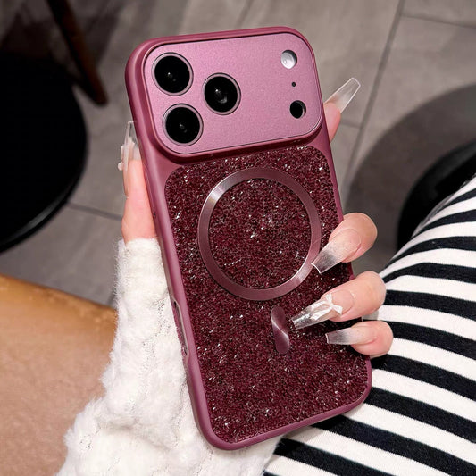 New Luxury Iridescent Rhinestone Magnetic Phone Case