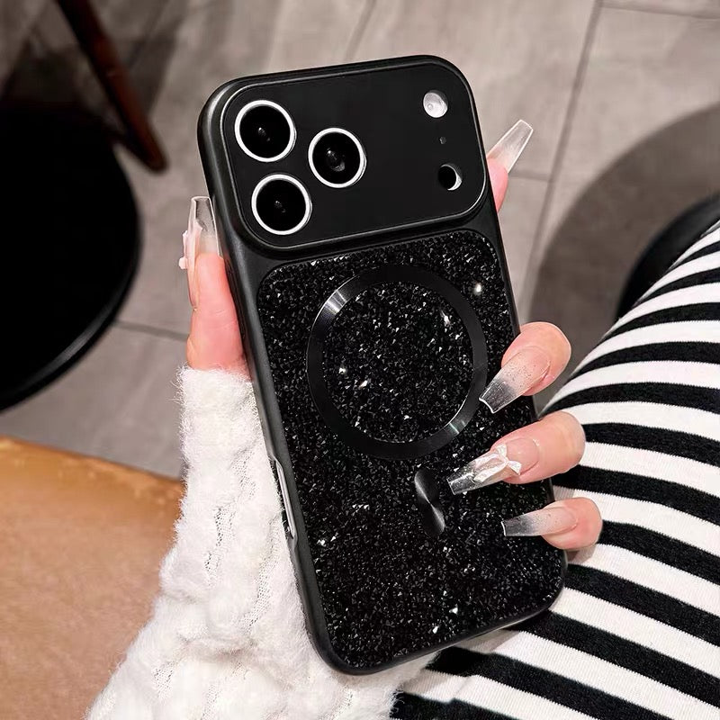 New Luxury Iridescent Rhinestone Magnetic Phone Case