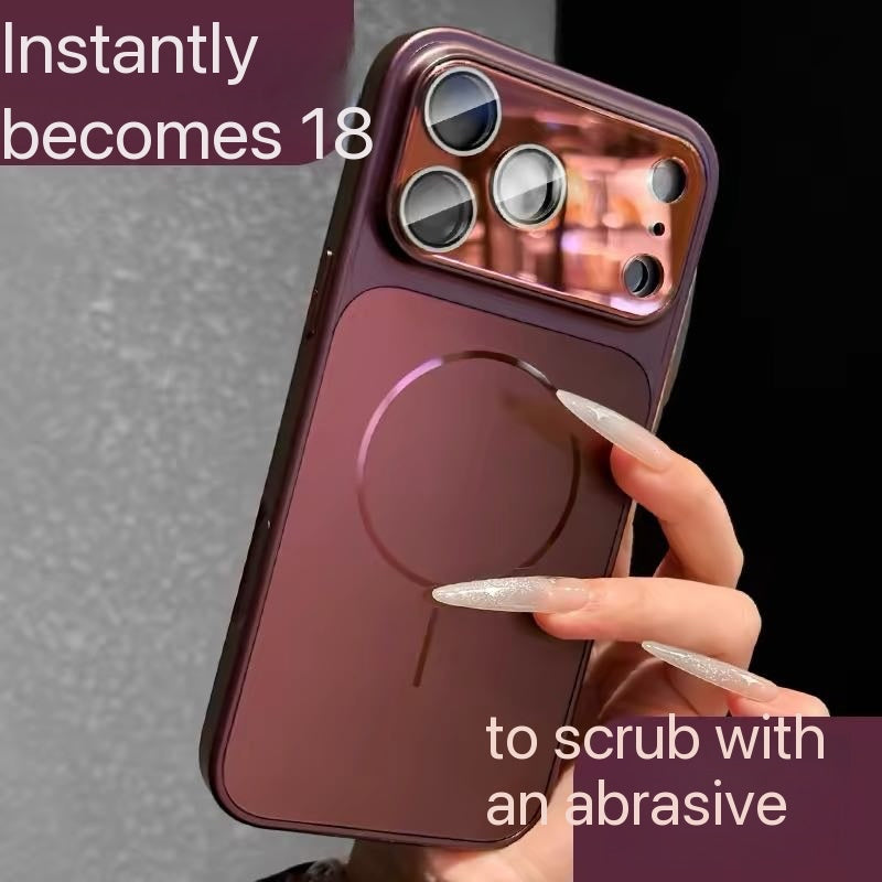 Matte Iridescent Magnetic Phone Case with Full Camera Module Coverage (Instantly Transforms Look to iPhone 18 Style)