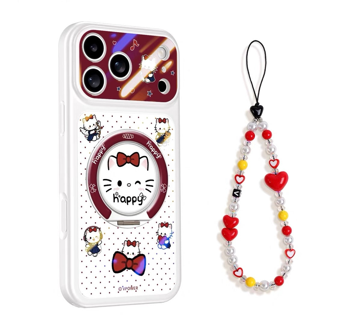 Hello Kitty 360-Degree Rotating Stand Phone Case with Full Lens Coverage