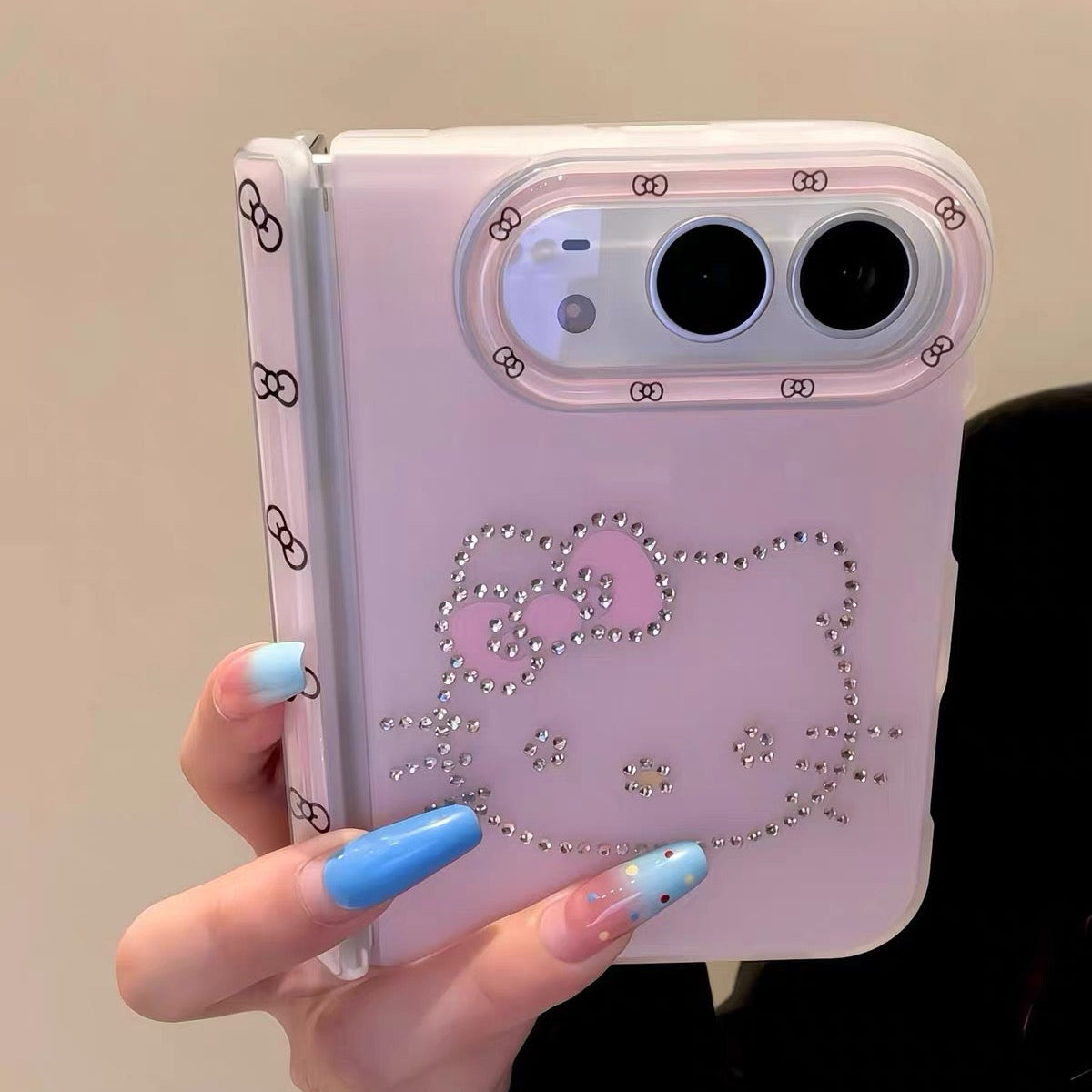 Cute Cartoon Hello Kitty Foldable Phone Case (Duo) – Girly Pink