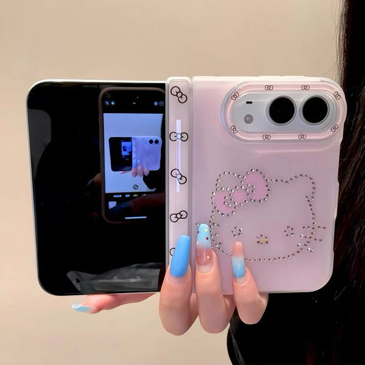 Cute Cartoon Hello Kitty Foldable Phone Case (Duo) – Girly Pink