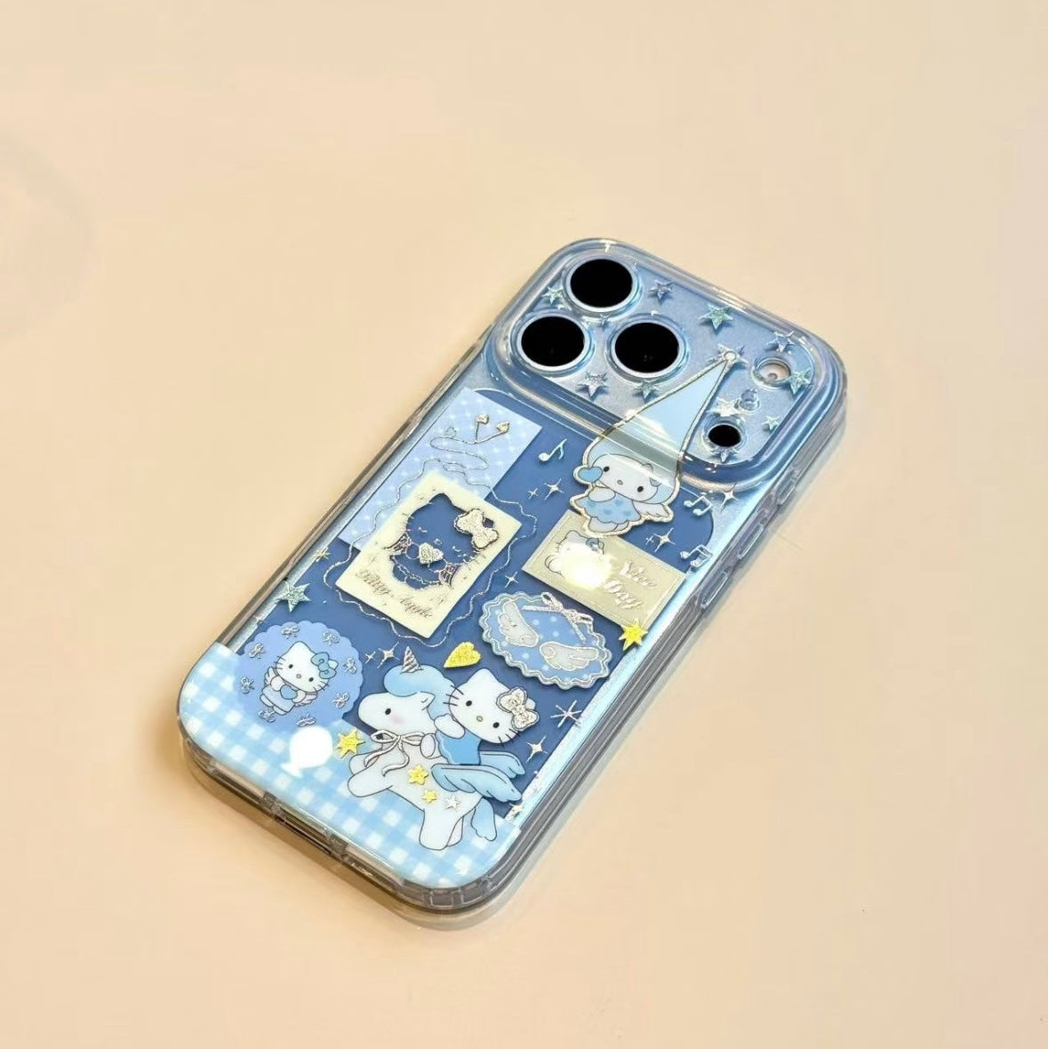 Blue Plaid Long-Eared Winged Pony & Cat Phone Case