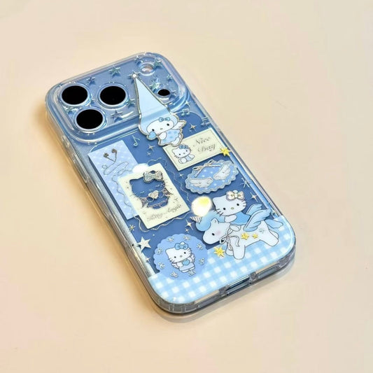 Blue Plaid Long-Eared Winged Pony & Cat Phone Case