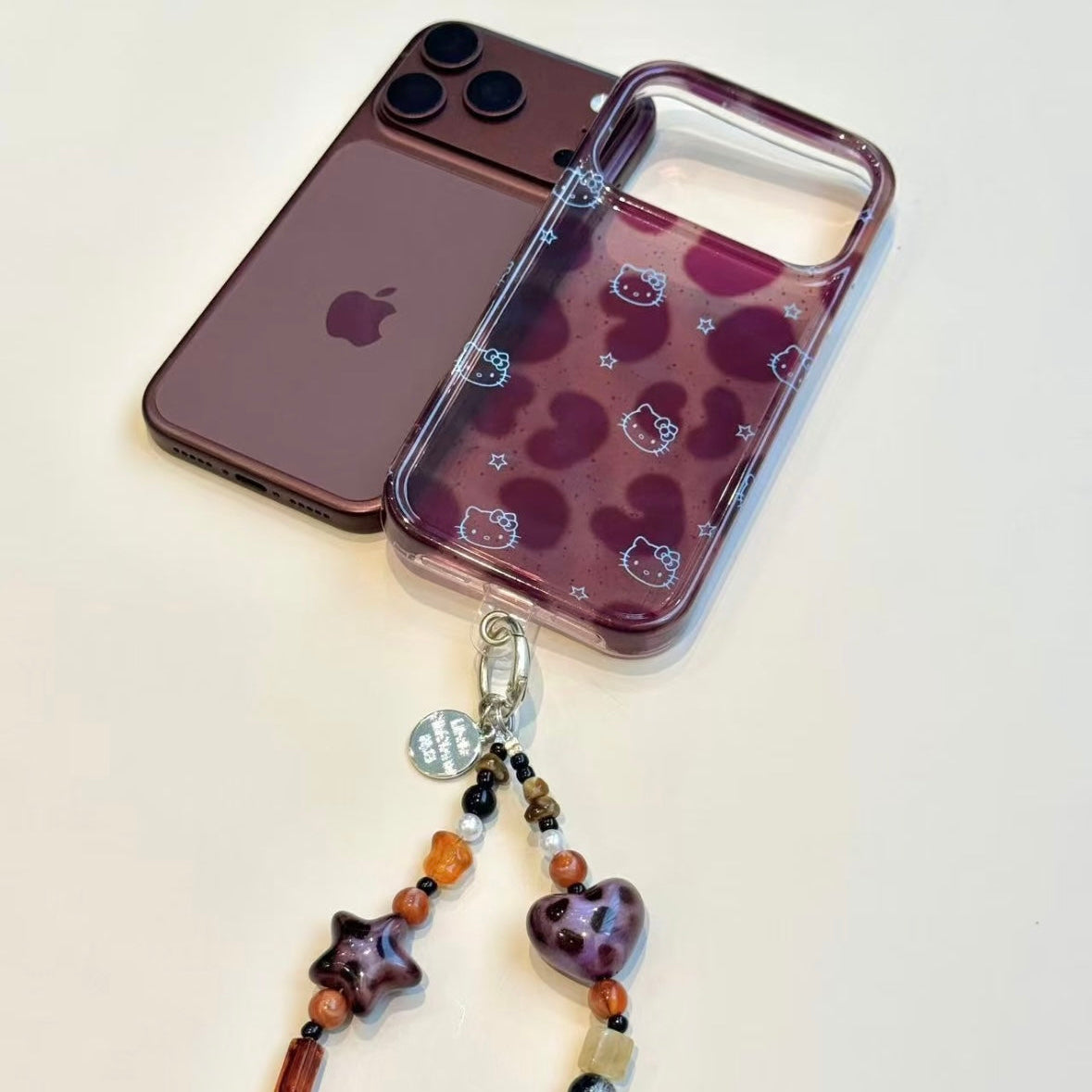 Leopard-print cat-head phone case