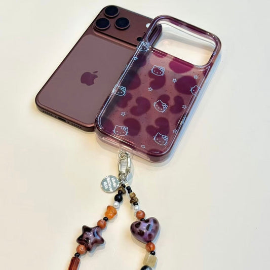 Leopard-print cat-head phone case