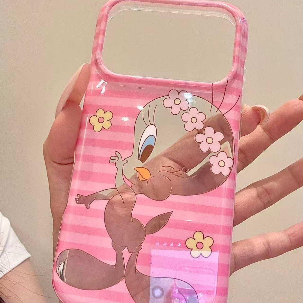Cut-out floral Snoopy hugging Woodstock phone case