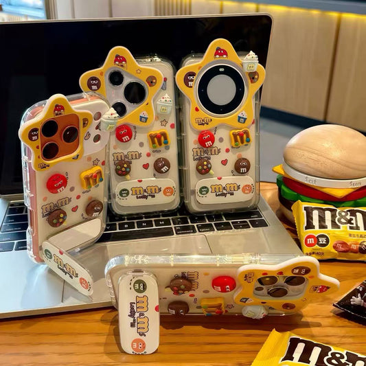 Fun M&M's Star-Lens Mirror Stand Phone Case