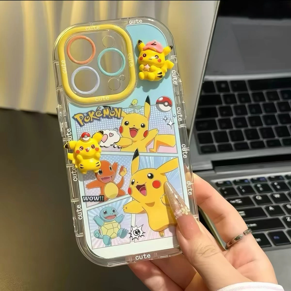 3D Pikachu Phone Case with Kickstand