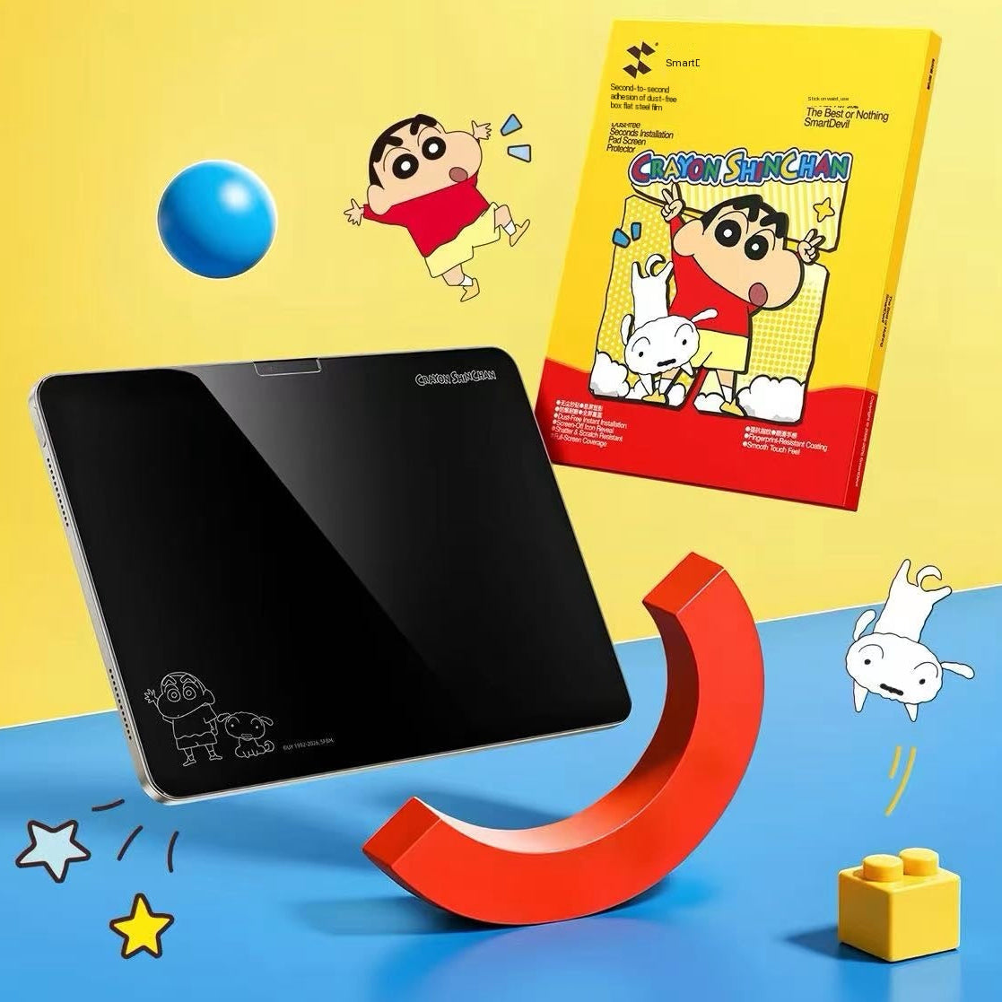 Crayon Shin-chan iPad Case and Tempered Glass Screen ProtectorStyle: Cute Popular Element: Crayon Shin-chan