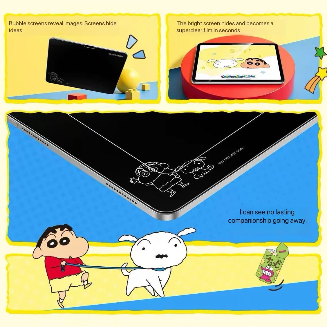 Crayon Shin-chan iPad Case and Tempered Glass Screen ProtectorStyle: Cute Popular Element: Crayon Shin-chan