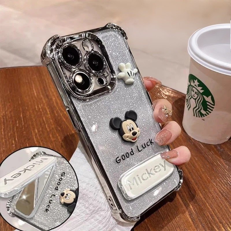 New Mickey Figure Mirror Stand Phone Case