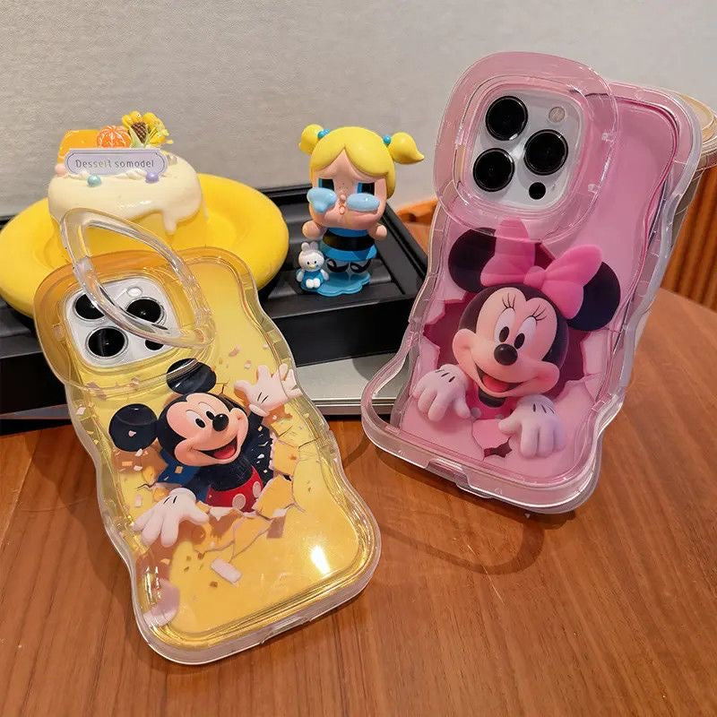 Cute Mickey & Minnie Dual-Stand Phone Case