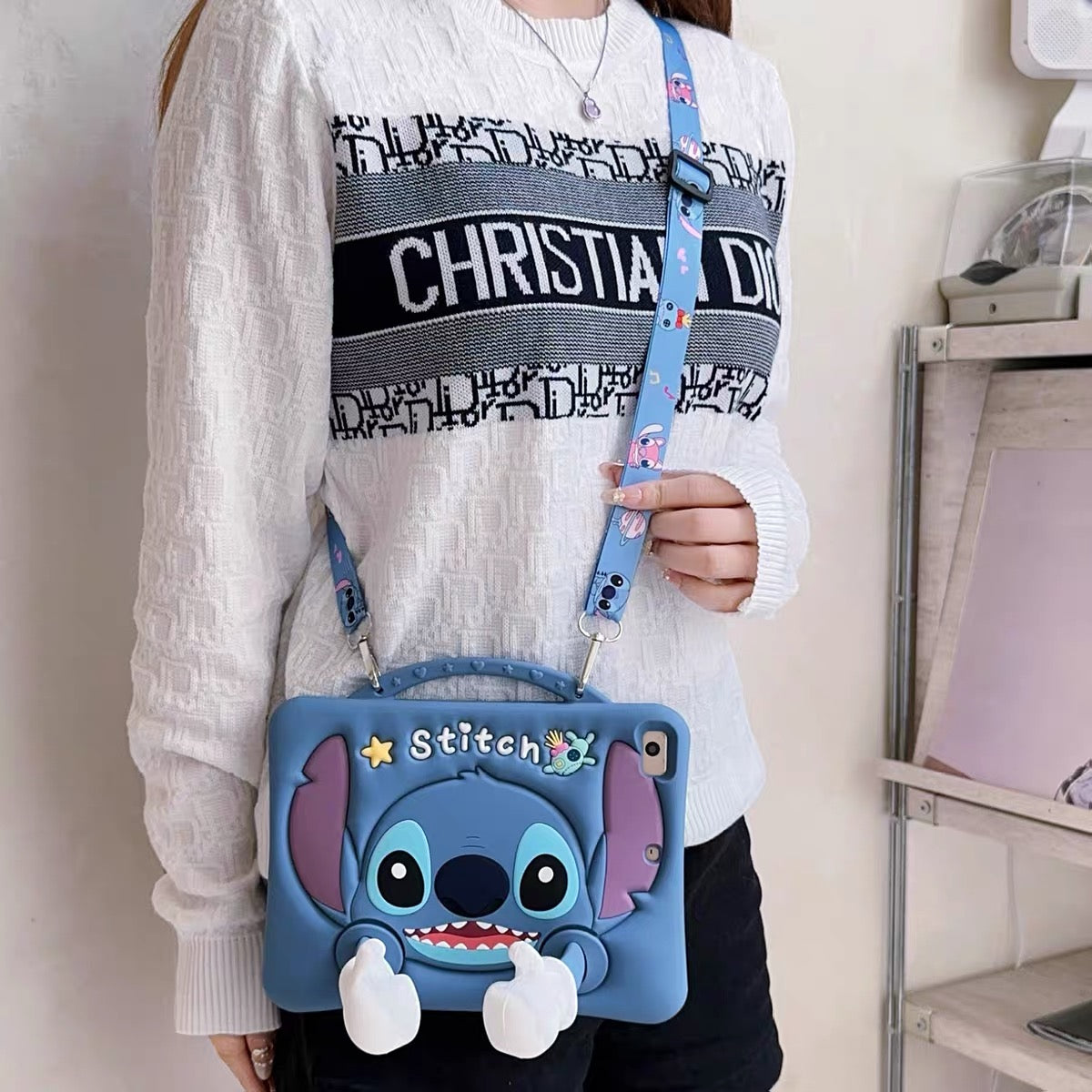 Stitch Tablet Case with Thumb-Style Kickstand, Handle, and Stylus Slot (for Android Tablets)