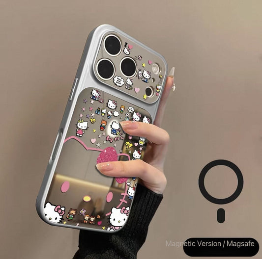 New Premium Mirrored Magnetic Hello Kitty Phone Case
