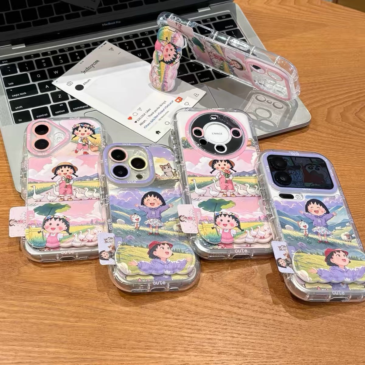 Chibi Maruko-chan Mirror Stand Phone Case