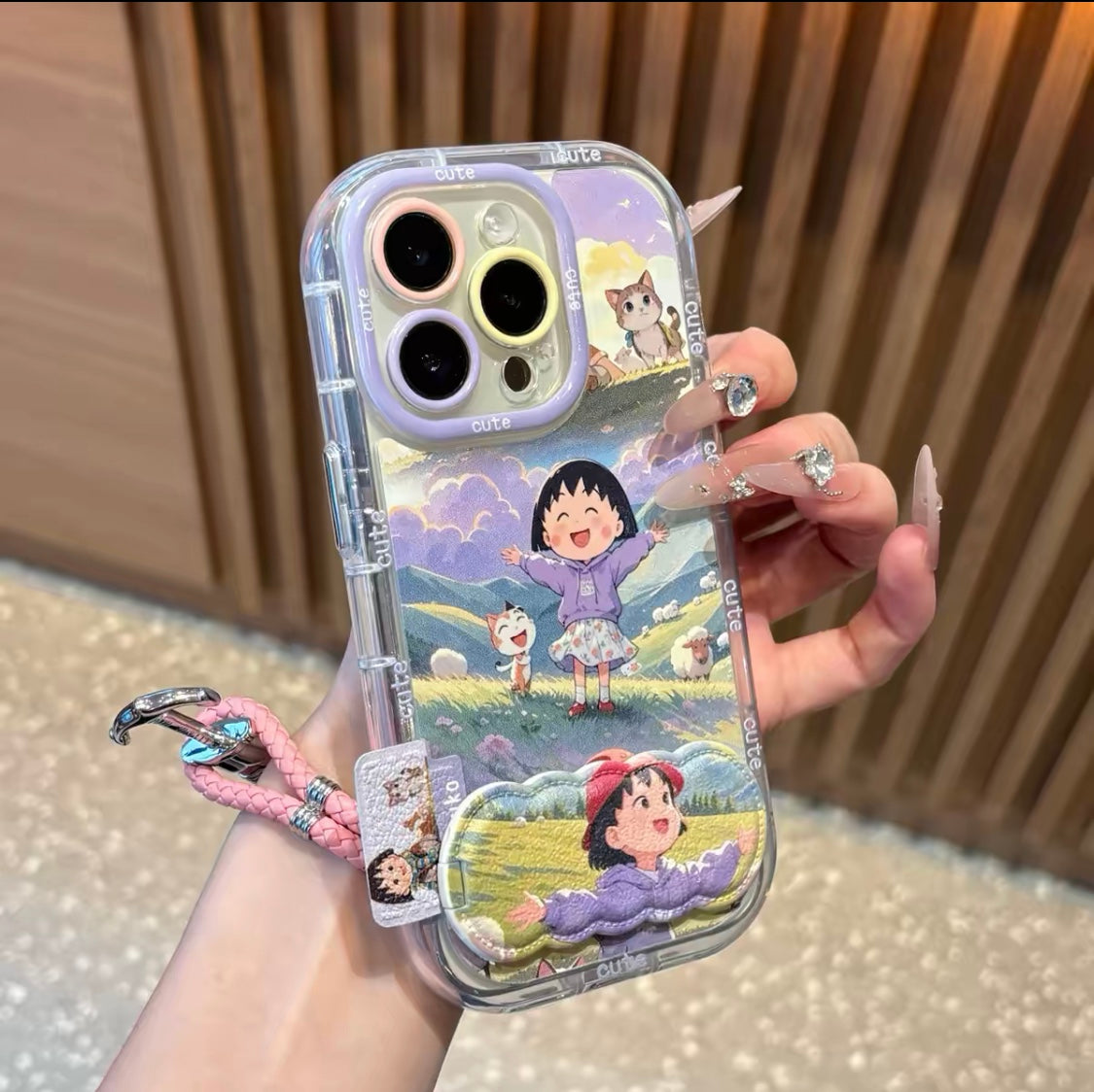 Chibi Maruko-chan Mirror Stand Phone Case