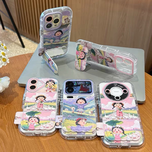 Chibi Maruko-chan Mirror Stand Phone Case