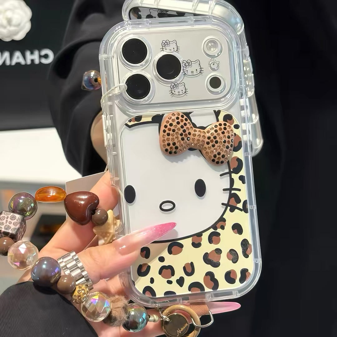 Leopard-print cat bracelet phone case