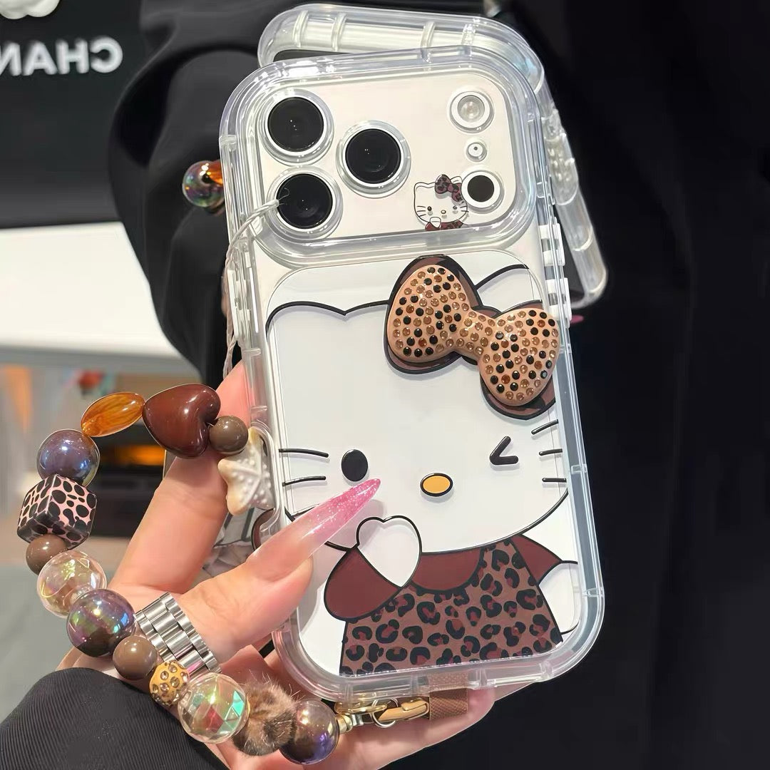Leopard-print cat bracelet phone case