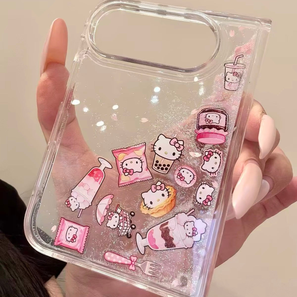 Cute Hello Kitty "Flowing Sand" Case for Foldable Phones