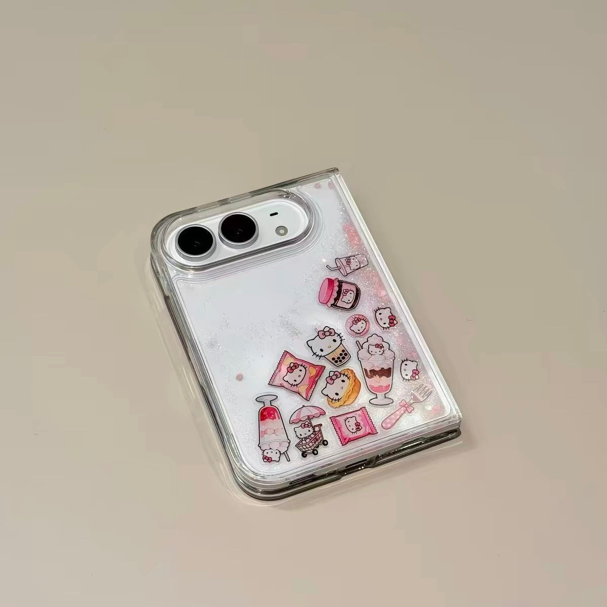 Cute Hello Kitty "Flowing Sand" Case for Foldable Phones