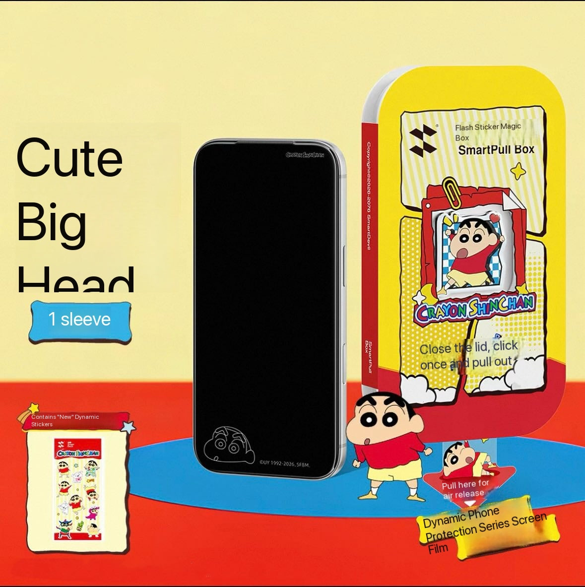 Flash Magic Crayon Shin-chan Privacy Tempered Glass Screen Protector