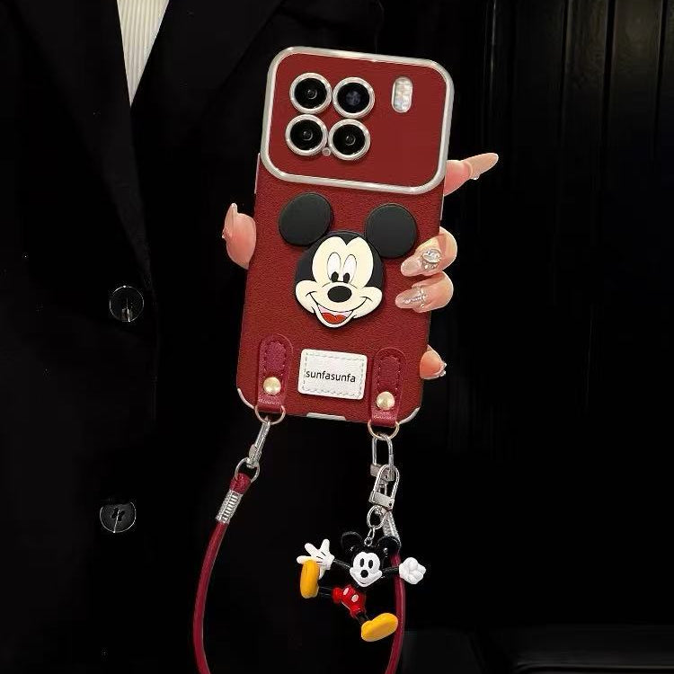 Mickey figure lanyard phone case