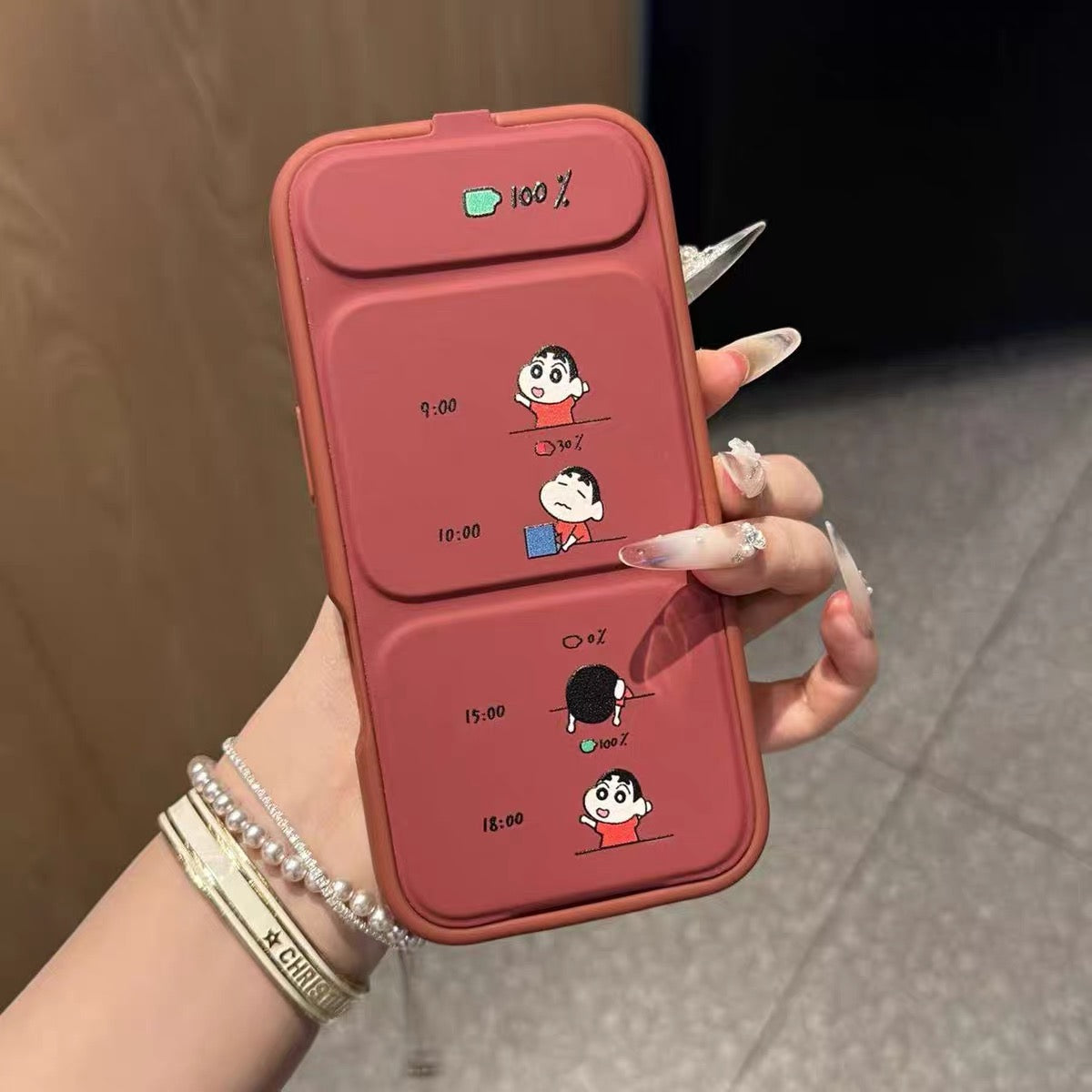 Magnetic Flip-Style Hello Kitty & Crayon Shin-chan Phone Case