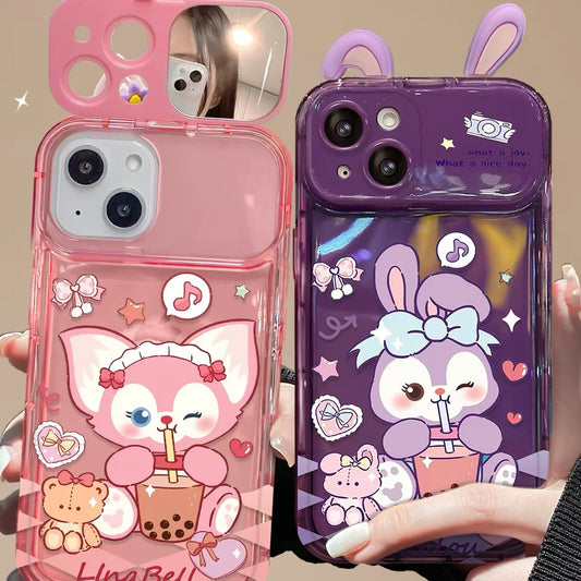 LinaBell phone case with a flip-out mirror